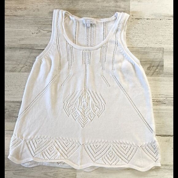 White Sleeveless Knit sweater Medium - Picture 2 of 6